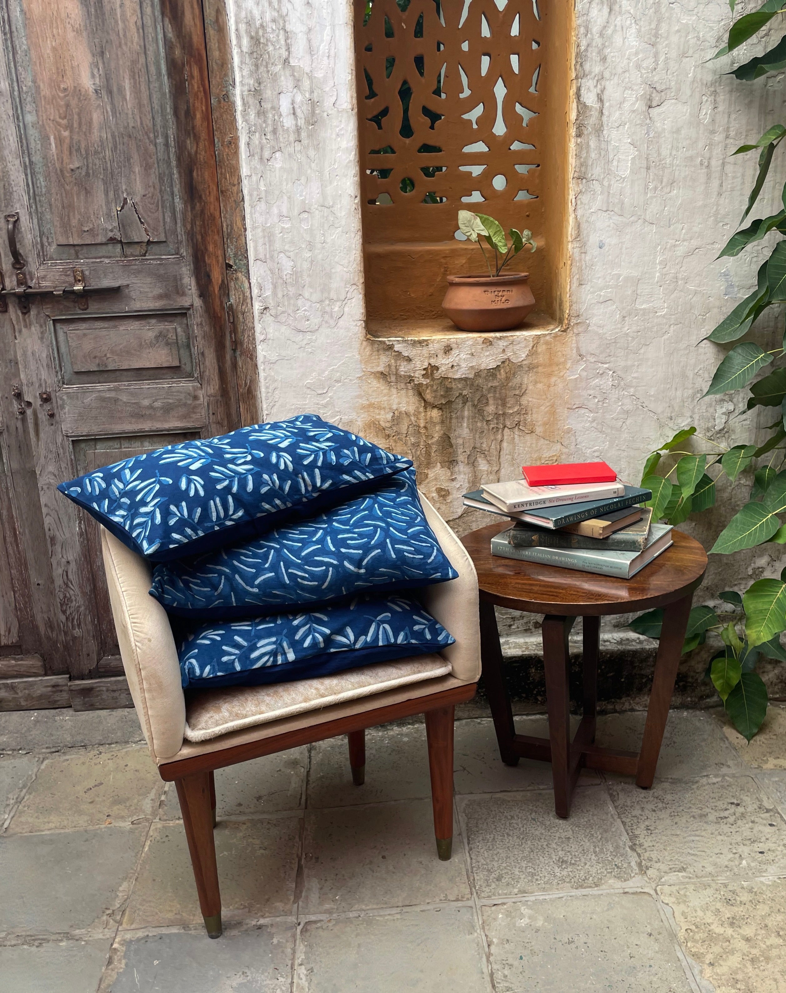 Neem Leaf | Indigo | Pillow Cover