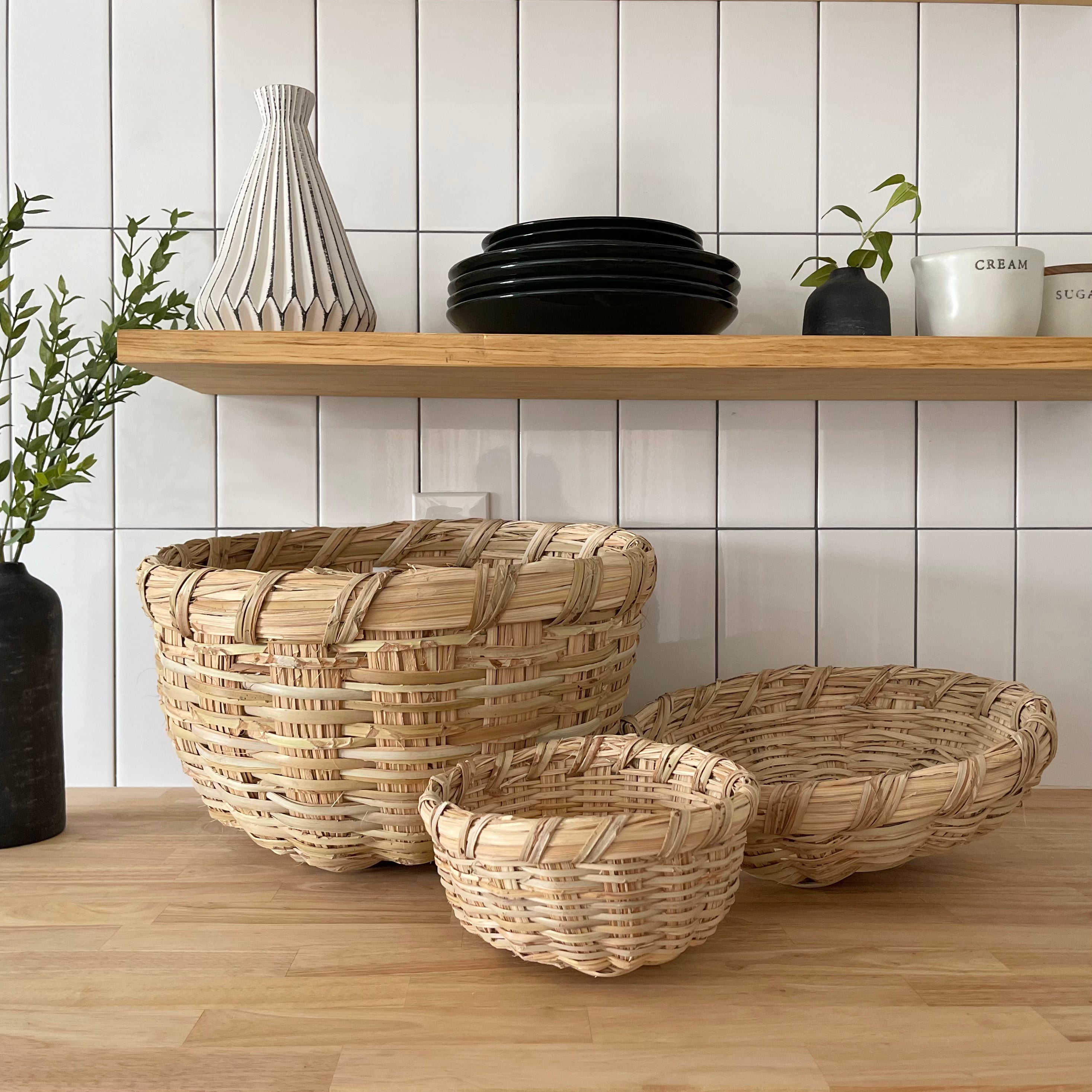 Flat  |  Handwoven Palm Basket